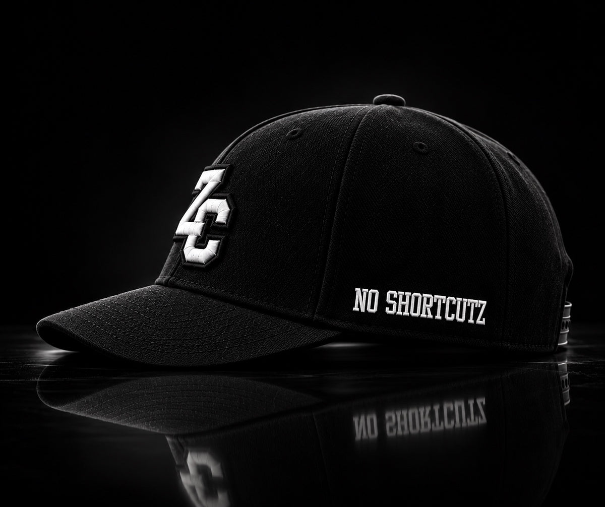 NO SHORTCUTZ ZC black A-frame hat side view